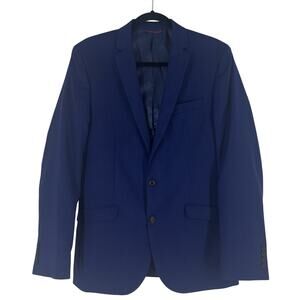 Billy London Blazer Sport Coat Blue Size‎ 38L 2-Button Single Vent Chest Pocket